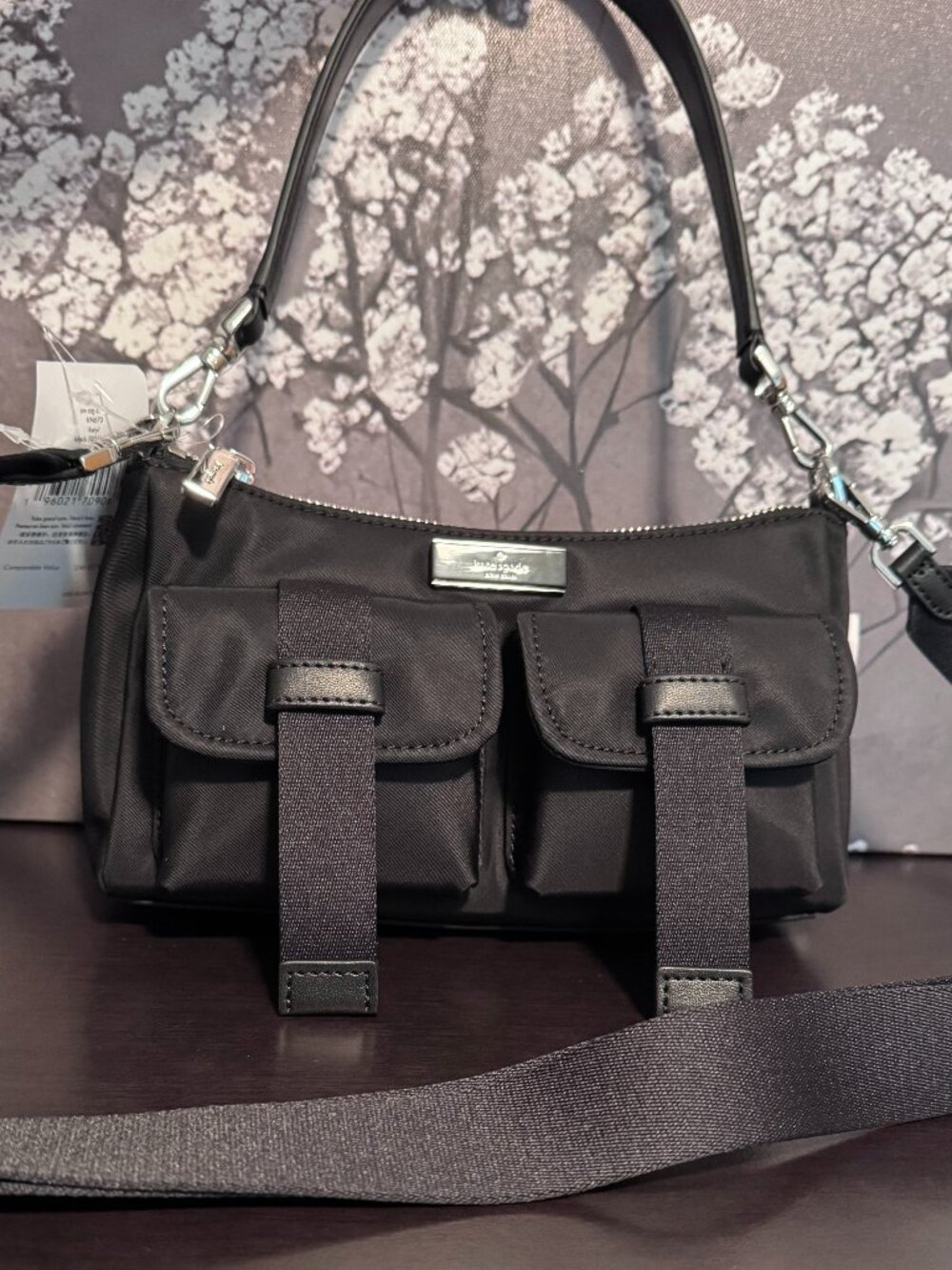 NWT Kate Spade Carter Cargo Nylon Messenger Crossbody Many Pockets in Black